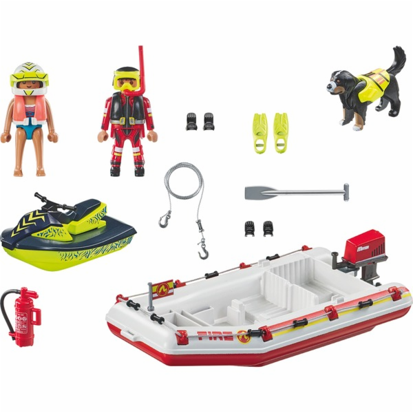 Playmobil 71464 City Action Feuerwehrboot mit Aqua Scooter