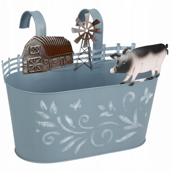 Home Styling Collection Kovový kryt na květináč RANCH s m...