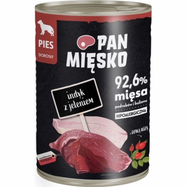 PAN MIĘSKO Krůta se zvěřinou – vlhké krmivo pro psy – 400g
