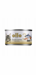 OLLO Cat nr 3 Tuna & Chicken with shrimp in broth - mokré krmivo pro kočky - 70g