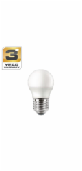 Žárovka, STANDART, LED, P45, 4,9W, E27, 4000K, 470lm, matná