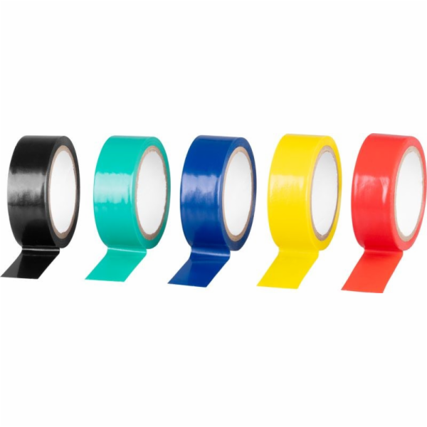 Páska izolační PVC 19 mm/5 m 5 ks mix barev