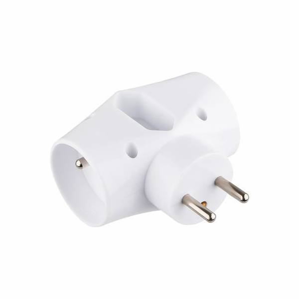 Zásuvka Strend Pro, rozbočovacia, biela, 3x 16 A