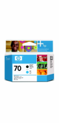HP 70 Black matte + Cyan DJ Printhead, C9404A