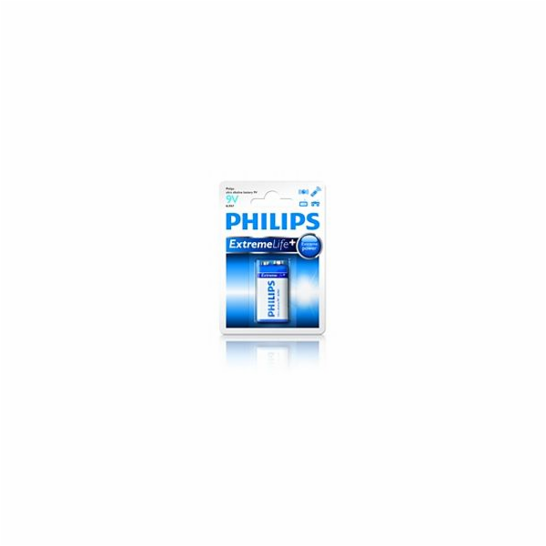 Philips baterie 9V ExtremeLife+, alkalická - 1ks