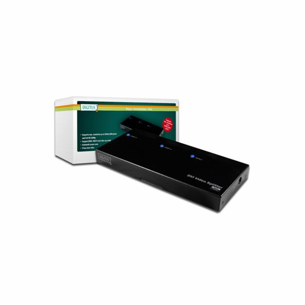 Digitus DVI Video/Audio rozbočovač, 1 PC-2 Monitory/Repro...