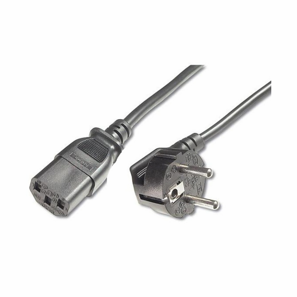 PREMIUMCORD Kabel napájecí 230V/10A, zahnutá vidlice,  2m