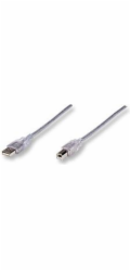 Manhattan USB-A – USB-B kabel USB 5 m stříbrný (345408)