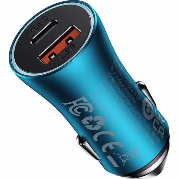 Baseus Golden Contactor Max nabíječka do auta, USB + USB-...