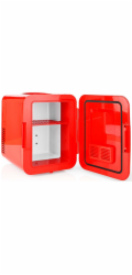 NEDIS Melissa přenosná mini lednička/ objem 4 litry/ chlazení 8 - 18 °C/ AC 100 - 240 V / 12 V/ spotřeba 48 W/ červená