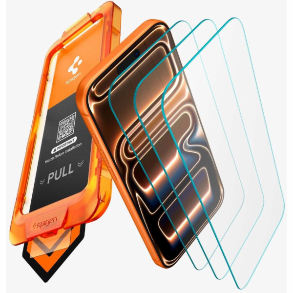Spigen Tvrzené sklo ALM GLAS.TR SLIM pro iPhone 17 Pro, 3...