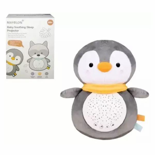 Swede&nbsp;Hračka&nbsp;pro&nbsp;batolata:&nbsp;plyšový&nbsp;projektor&nbsp;s&nbsp;tučňákem