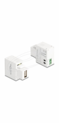 Delock Keystone module - USB adaptér - USB (F) do svorkovnice se 2 piny (F) - USB Power Delivery (5W) - bílá