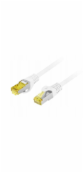 Lanberg Patchcord cat.6a s/ftp lszh cu 1m bílý, schválený Fluke