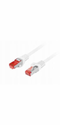 Lanberg Patchcord cat.6 s/ftp lszh cu 0,25m bílý, fluorescenční, schválený