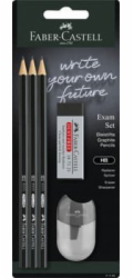 Faber Sada 3 tužek Exam 1111 HB + guma Dust Free + ořezávátko, blistr - Castell [0|0]