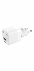 Vision - Sítový adaptér - 30 Watt - 3 A - QC 3.0 - 2 výstupní konektory (USB-C, USB) - bílá - Evropa