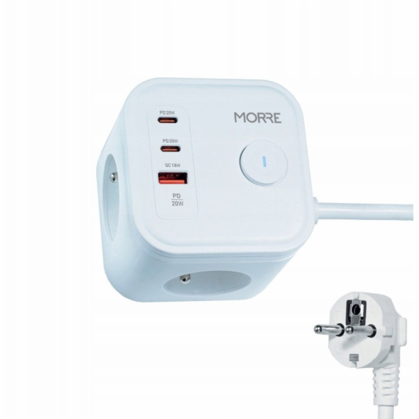 Tiross MORRE POWER CUBE 3G, 2x USB, USB-C 1,5 m