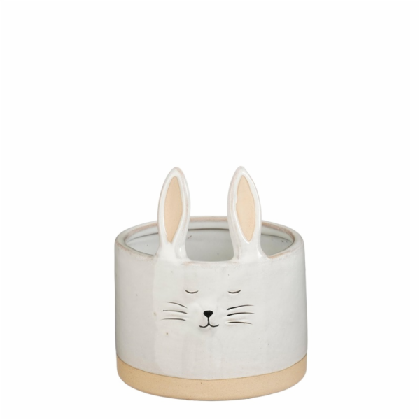 MICA Gelová květináče RABBIT 1191924, keramická, bílá