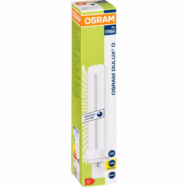 Osram DULUX D Energiesparlampe 26W/827 G24D-3 FS1