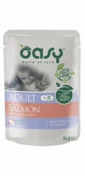 OASY Chunks in gravy Salmon - mokré krmivo pro kočky - 85g