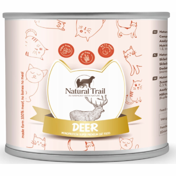 NATURAL TRAIL Monoprotein Deer - mokré krmivo pro kočky -...