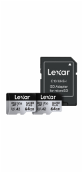 Lexar paměťová karta 2x 64GB High-Performance Silver Plus microSDXC™ UHS-I (čtení/zápis: 205/100MB/s)