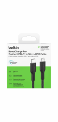 Belkin USB-C/Micro-USB Kabel  1m geflochten, schwarz CAB026hq1MBK