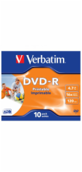 VERBATIM DVD-R (10-pack)Printable/16x/4.7GB/Jewel
