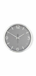 Nedis CLWA7226SS - Nástěnné hodiny | Průměr: 300 mm | Hliník | Rádiem řízený čas | Tichý pohyb | Kov / Šedá