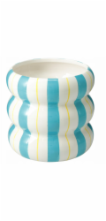 Home Styling Collection LINJE keramický kryt na květináč s pruhy, 14 cm