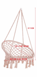 DOMOLETTI Houpací síť kede BOHO KH005, 80×60×115 cm, bílá