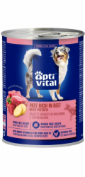 OPTIVITAL Pork pâté, rich in beef and potatoes - vlhké krmivo pro psy - 400g