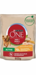 PURINA One Mini/Small Active Rich in chicken with rice - suché krmivo pro psy - 800g