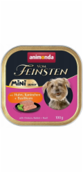 ANIMONDA Vom Feinsten Senior Mini Chicken with rabbit and basil - vlhké krmivo pro psy - 100g