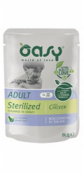OASY Chunks in gravy Sterilized Chicken - mokré krmivo pro kočky - 85g