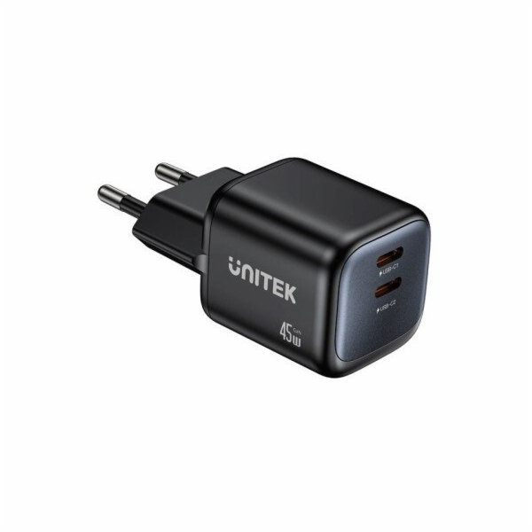 SÍŤOVÁ NABÍJEČKA 2× GAN 45 W, 2× USB-C PD, QC