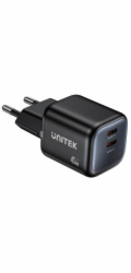 SÍŤOVÁ NABÍJEČKA 2× GAN 45 W, 2× USB-C PD, QC