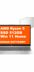 HP 15-FC0146DDX Ryzen 5 7520U 15,6" WUXGA dotykový IPS 8 GB SSD 512 GB Windows 11 Natural Silver (REPACK) 2 roky Nový / Repack