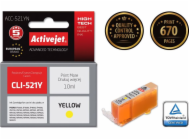 Activejet Inkoust ACC-521YN (náhradní inkoust Canon CLI-521Y; Supreme; 10 ml; žlutý)