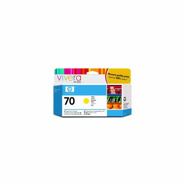 HP 70 Yellow DJ Ink Cart, 130 ml, C9454A