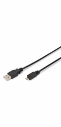 Digitus USB 2.0 kabel USB A samec na USB micro B samec, 2x stíněný, Měď, 3m