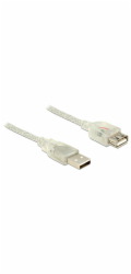 Delock Prodlužovací kabel USB 2.0 Typ-A samec > USB 2.0 Typ-A samice 1 m transparentní