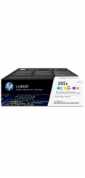 HP 305A CMY 3-pack LJ Toner Cart, CF370AM (2,600 / 2,600 / 2,600 pages)