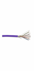 DIGITUS CAT 6 instalační kabel F-UTP, drát, délka 305 m, dřevěný buben, LSOH, AWG 23, Simplex, barva fialová