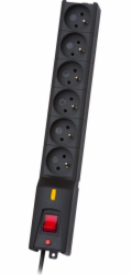 Napájecí lišta Lestar LX 610 proti přepětí 6 zásuvek 5 m černá
