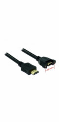 Delock - Kabel HDMI s ethernetem - HDMI s piny (male) do HDMI se zdířkami (female) - 1 m - černá