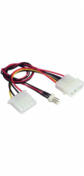 Kábel CABLEXPERT rozdvojka nap 1x 5,25 na 5,25 + 3pin fan