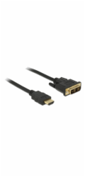 Delock - Kabel adaptéru - jeden spoj - DVI-D s piny (male) do HDMI s piny (male) - 2 m - trojnásobně stíněný - černá - křídlové šrouby