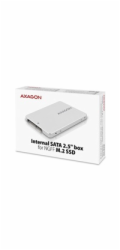 AXAGON RSS-M2SD, SATA - M.2 SATA SSD, interní 2.5" ALU box, stříbrný